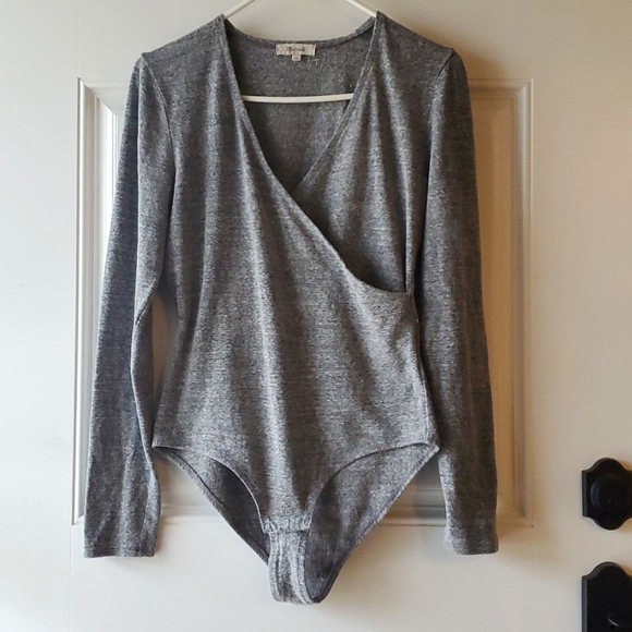 Madewell Tops - Madewell Wrap Long Sleeve Body Suit